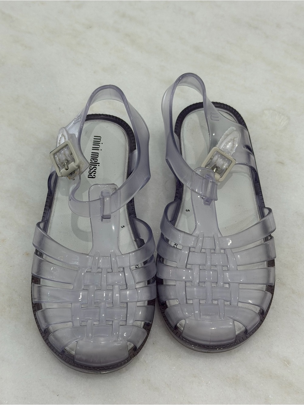 Mini Melissa Girls' Clear Smoke Jelly Sandals